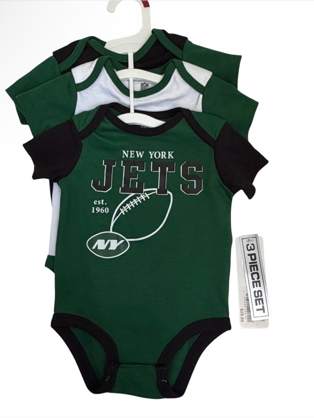 NFL New York Jets Baby Bodysuit 3 Piece Set